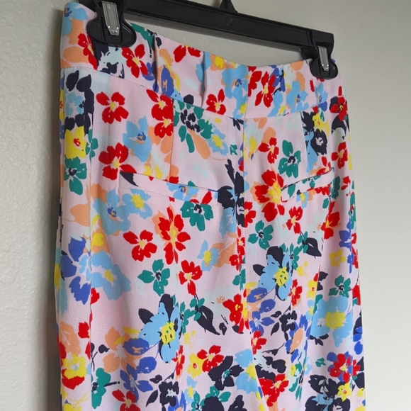 Floral Cropped Tropical Trousers Sz 2 barbiecore clowncore cottagecore - Picture 5 of 5